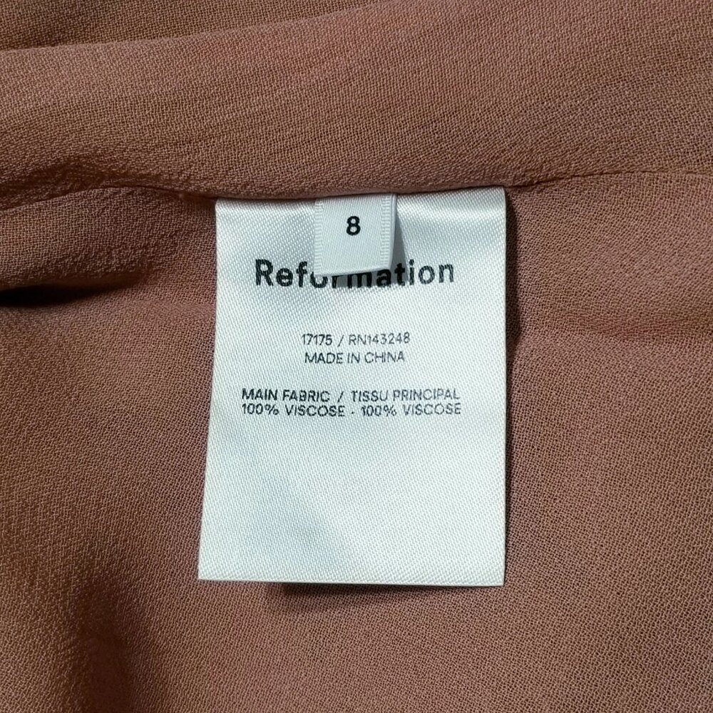 NWT Reformation Nikita Floral Midi Dress in Arianne (Rose Pink) Size‎ 8 - Picture 16 of 16